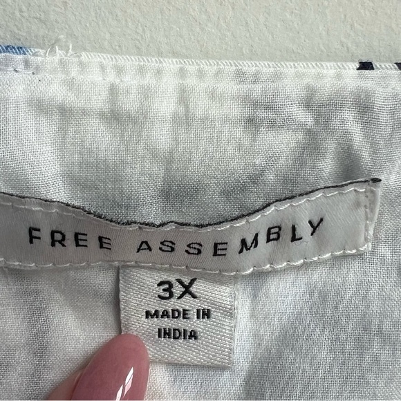 Free Assembly Cotton Sleeveless Square Neck Midi Dress 3X Floral Cottagecore - Picture 9 of 16